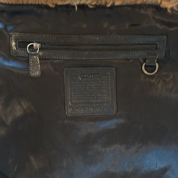 Coach Black Quilted Shoulder Bag with Fur Accent - Picture 6 of 8